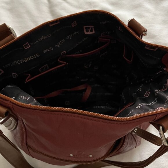 Stone Mountain Rust Brown Leather Shoulder Purse - Picture 9 of 10